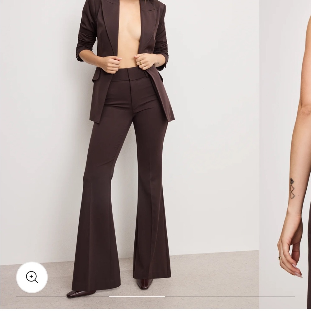 Good American Chocolate Brown Women's Flare Pantsuit